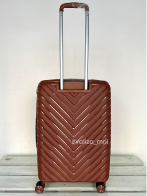 Валіза з поліпропілену - середній розмір - V&V Travel 8025 - рудий