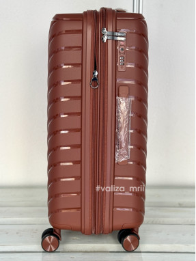Валіза з поліпропілену - середній розмір - V&V Travel 8025 - рудий