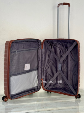Валіза з поліпропілену - середній розмір - V&V Travel 8025 - рудий