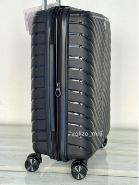 Валіза з поліпропілену - ручна поклажа - V&V Travel 8025 - чорний