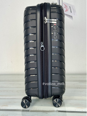 Валіза з поліпропілену - ручна поклажа - V&V Travel 8025 - чорний