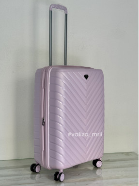 Валіза з поліпропілену - середній розмір - V&V Travel 8025 - рожевий