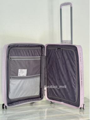 Валіза з поліпропілену - середній розмір - V&V Travel 8025 - рожевий
