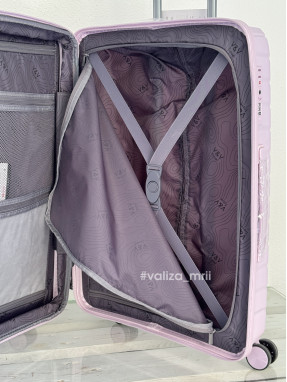 Валіза з поліпропілену - середній розмір - V&V Travel 8025 - рожевий