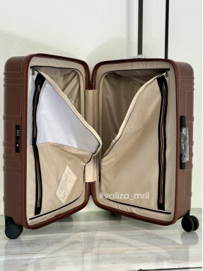 Валіза з полікарбонату - середній розмір - V&V Travel 8030 - коричневий
