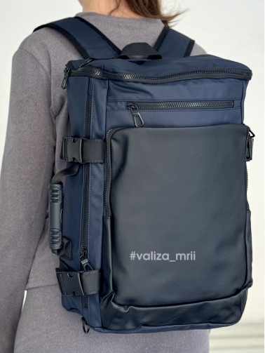 Рюкзак-сумка ручна поклажа 090 - синій з чорним