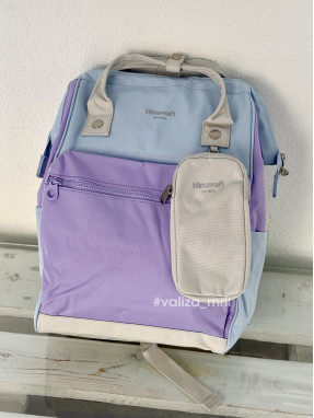 Рюкзак для подорожей на ручку валізи Himawari 1027-06 - блакитно-ліловий + бежевий