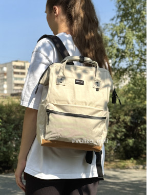 Рюкзак для подорожей на ручку валізи Himawari 124-02 - світло-бежевий
