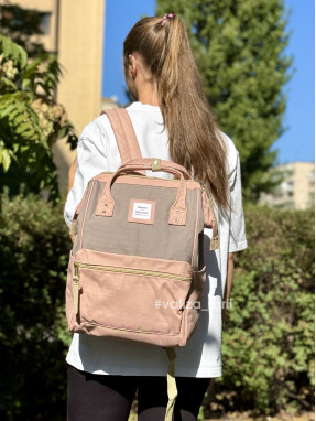 Рюкзак для подорожей Himawari 9001-12 - сірий з рожевим