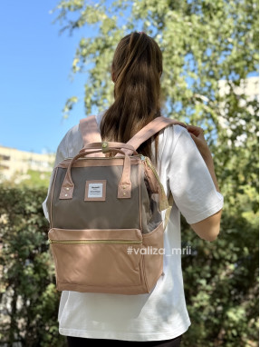 Рюкзак для подорожей Himawari 9001-12 - сірий з рожевим