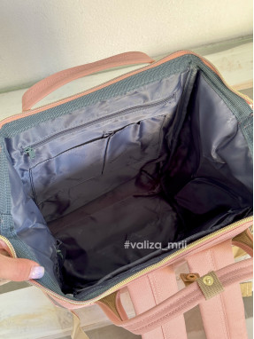 Рюкзак для подорожей Himawari 9001-12 - сірий з рожевим