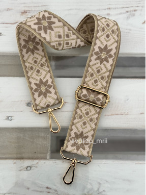 Ремінець для сумки Virginia Conti R_flowers_gold - світлий тауп