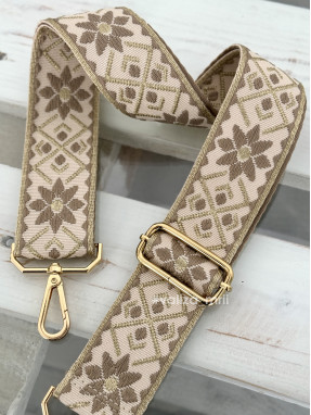 Ремінець для сумки Virginia Conti R_flowers_gold - світлий тауп
