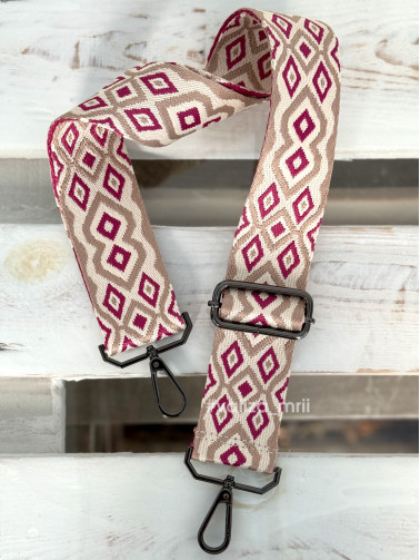 Ремешок для сумки Virginia Conti R_geometric2_black - фуксия