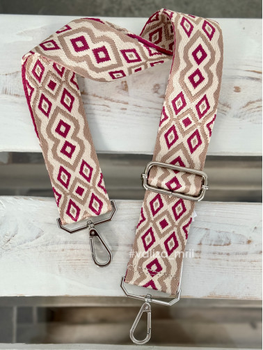 Ремешок для сумки Virginia Conti R_geometric2_silver - фуксия