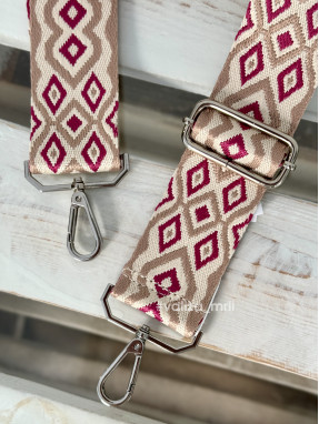 Ремешок для сумки Virginia Conti R_geometric2_silver - фуксия