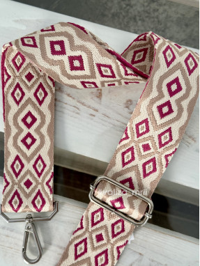 Ремешок для сумки Virginia Conti R_geometric2_silver - фуксия