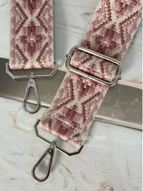 Ремешок для сумки Virginia Conti R_broidery2_silver - темно-розовый