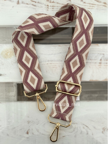 Ремешок для сумки Virginia Conti R_curves_gold - темно-розовый