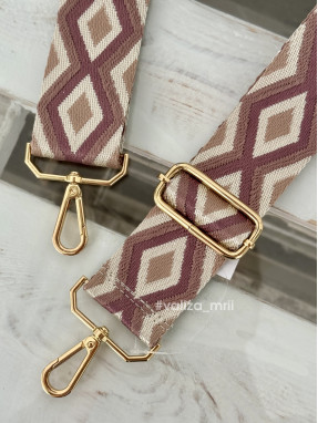 Ремешок для сумки Virginia Conti R_curves_gold - темно-розовый