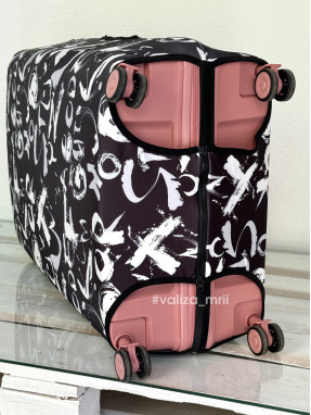 Плотный чехол на чемодан - большой размер - "Графити"