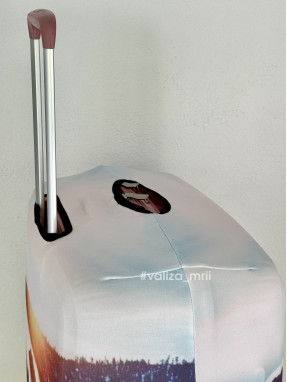 Плотный чехол на чемодан - большой размер - "Just go"