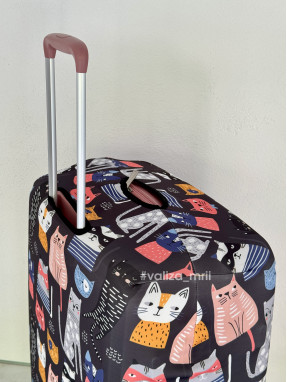 Плотный чехол на чемодан - большой размер - "Котики"