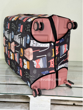 Плотный чехол на чемодан - большой размер - "Котики"