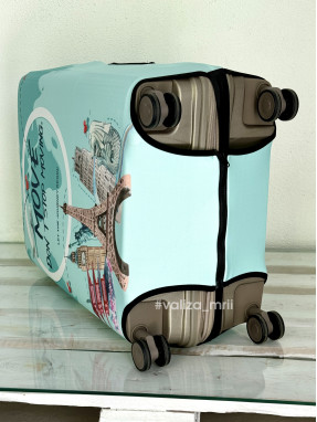 Плотный чехол на чемодан - средний размер - "Города-мятные"