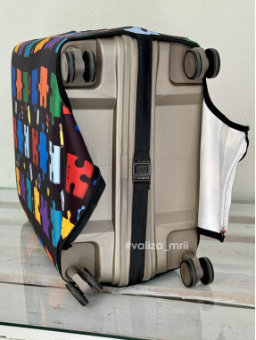 Плотный чехол на чемодан - средний размер - "Пазлы"