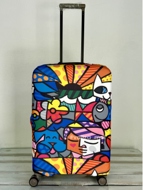 Плотный чехол на чемодан - средний размер - "Абстракция"