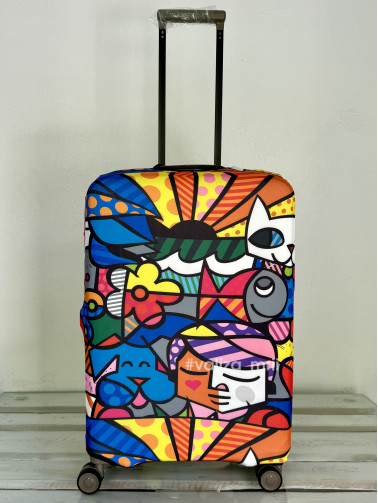 Плотный чехол на чемодан - средний размер - "Абстракция"