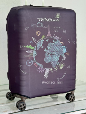 Плотный чехол на чемодан - средний размер - "Зеленая Планета"