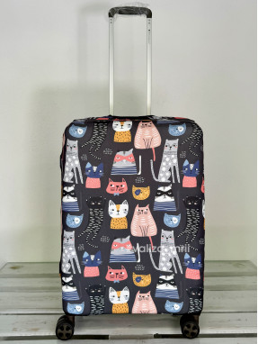 Щільний чохол на валізу - середній розмір - "Котики"