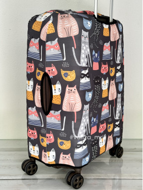 Плотный чехол на чемодан - средний размер - "Котики"