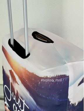 Плотный чехол на чемодан - средний размер - "Just go"