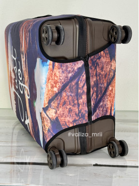 Плотный чехол на чемодан - средний размер - "Just go"