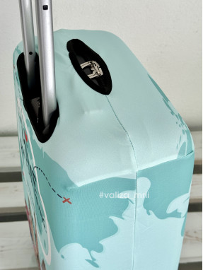 Плотный чехол на чемодан - ручная кладь - "Города-мятные"