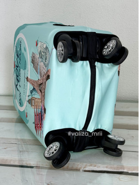 Плотный чехол на чемодан - ручная кладь - "Города-мятные"