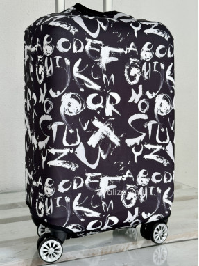 Плотный чехол на чемодан - ручная кладь - "Графити"