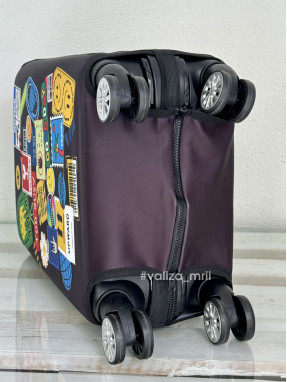Плотный чехол на чемодан - ручная кладь - "Марки"