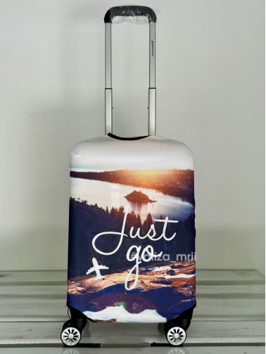 Плотный чехол на чемодан - ручная кладь - "Just go"