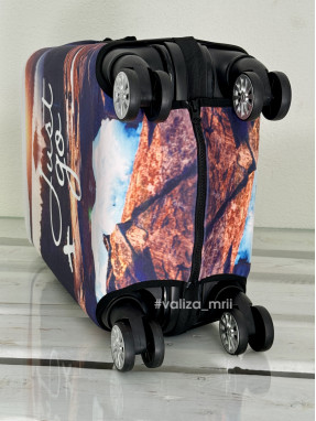 Плотный чехол на чемодан - ручная кладь - "Just go"