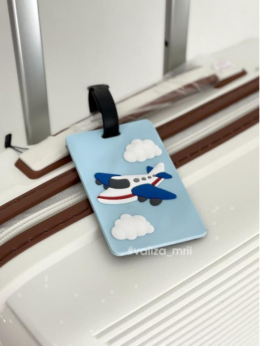Дорожная силиконовая бирка для багажа - Самолёт в небе