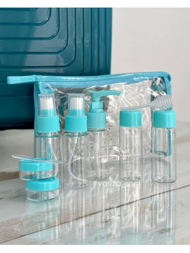 Дорожній набір для рідин - блакитний