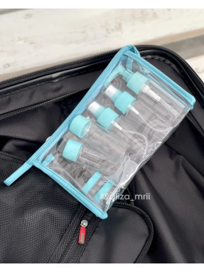 Дорожній набір для рідин - блакитний