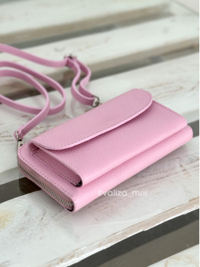 Кошелек с чехлом для телефона 03046 Virginia Conti - светло-розовый