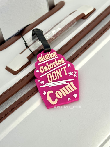Дорожная силиконовая бирка для багажа - Calories pink