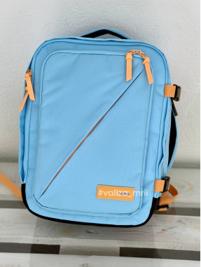 Дорожный рюкзак American Tourister 40*30*20 - Take2Cabin - голубой с оранжевым
