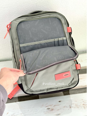 Дорожній рюкзак American Tourister 40*30*20 - Take2Cabin - сірий з кораловим